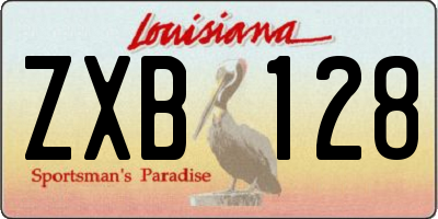 LA license plate ZXB128