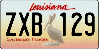 LA license plate ZXB129