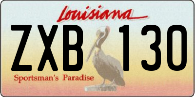 LA license plate ZXB130