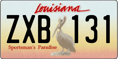 LA license plate ZXB131