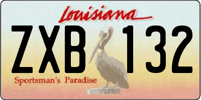 LA license plate ZXB132