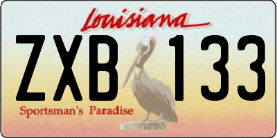 LA license plate ZXB133