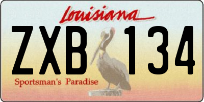 LA license plate ZXB134