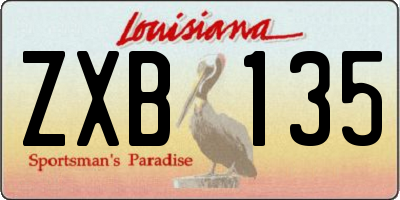 LA license plate ZXB135