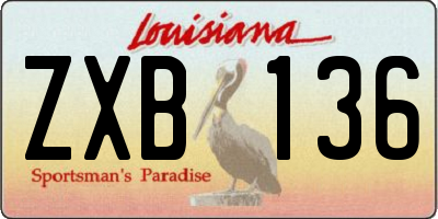 LA license plate ZXB136