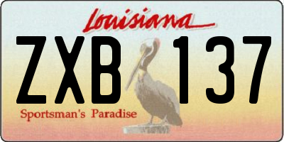 LA license plate ZXB137