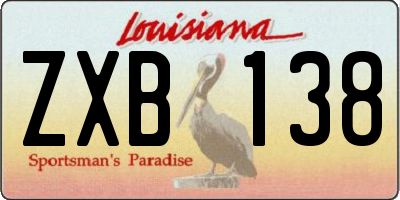 LA license plate ZXB138