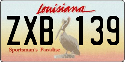 LA license plate ZXB139