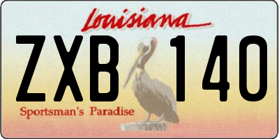 LA license plate ZXB140