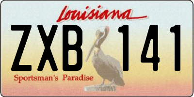 LA license plate ZXB141