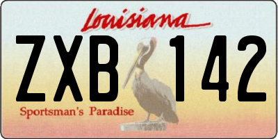 LA license plate ZXB142