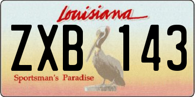 LA license plate ZXB143