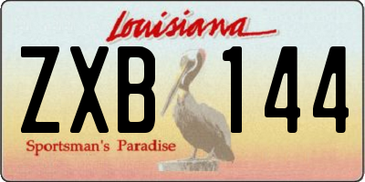 LA license plate ZXB144