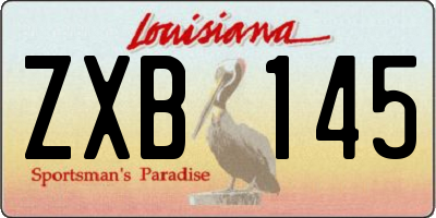 LA license plate ZXB145