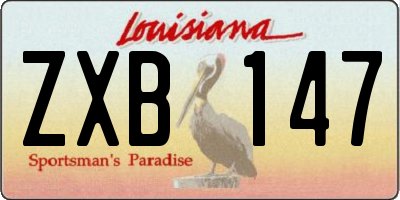 LA license plate ZXB147