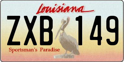 LA license plate ZXB149