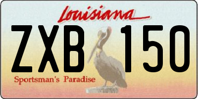 LA license plate ZXB150