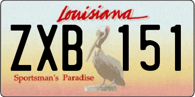 LA license plate ZXB151