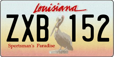 LA license plate ZXB152