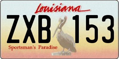 LA license plate ZXB153