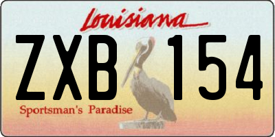 LA license plate ZXB154