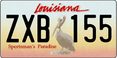 LA license plate ZXB155