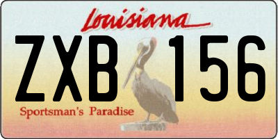 LA license plate ZXB156