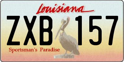 LA license plate ZXB157