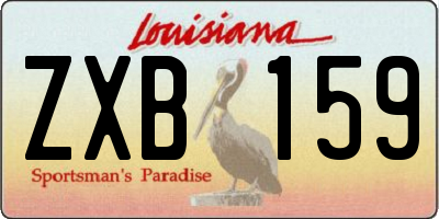 LA license plate ZXB159