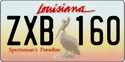 LA license plate ZXB160