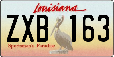 LA license plate ZXB163