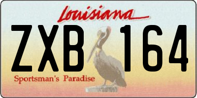 LA license plate ZXB164