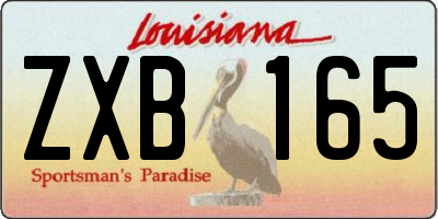 LA license plate ZXB165