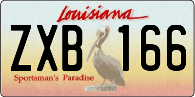 LA license plate ZXB166