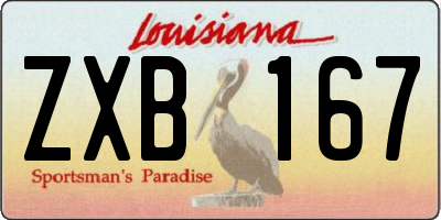 LA license plate ZXB167