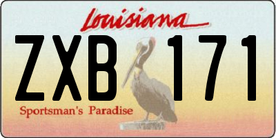 LA license plate ZXB171