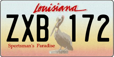 LA license plate ZXB172