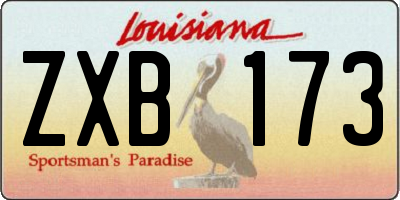 LA license plate ZXB173