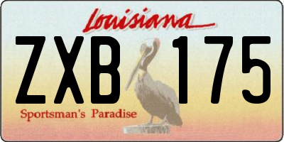 LA license plate ZXB175