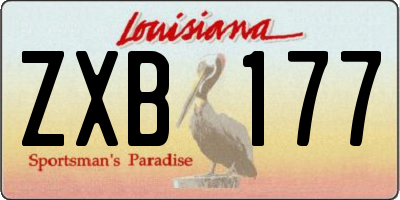 LA license plate ZXB177