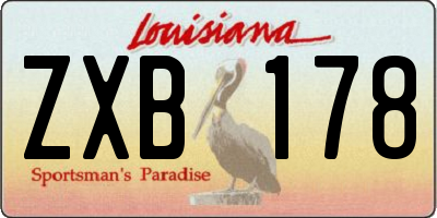 LA license plate ZXB178