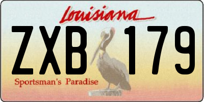 LA license plate ZXB179