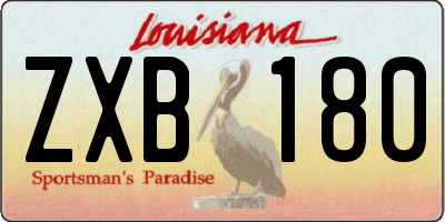 LA license plate ZXB180