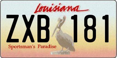 LA license plate ZXB181