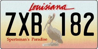 LA license plate ZXB182