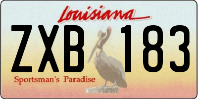 LA license plate ZXB183