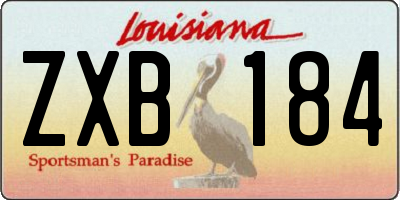 LA license plate ZXB184