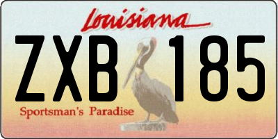 LA license plate ZXB185