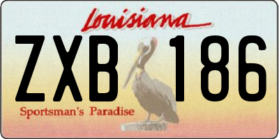 LA license plate ZXB186