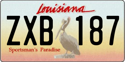 LA license plate ZXB187